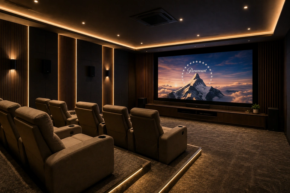 Mini theatre at Brigade Barcelona clubhouse, Neopolis Kokapet